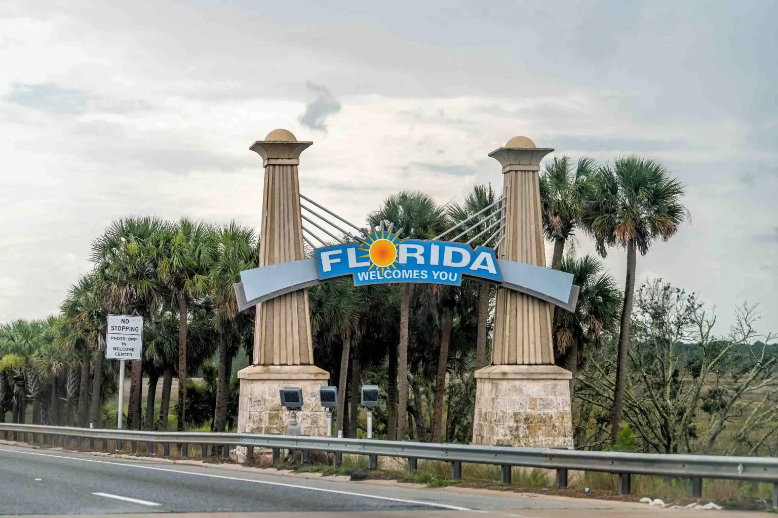 I 95 Florida Welcome Sign Near Yulee FL